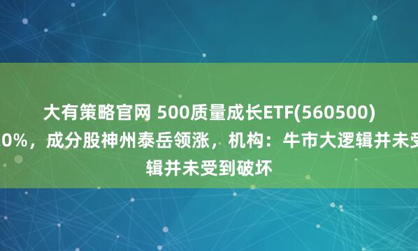 大有策略官网 500质量成长ETF(560500)上涨0.20%，成分股神州泰岳领涨，机构：牛市大逻辑并未受到破坏